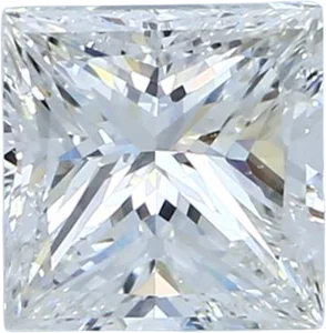 1.72 Carat H SI1 Princess Natural Diamond