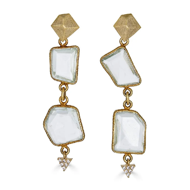 Asymmetrical Quartz Earrings