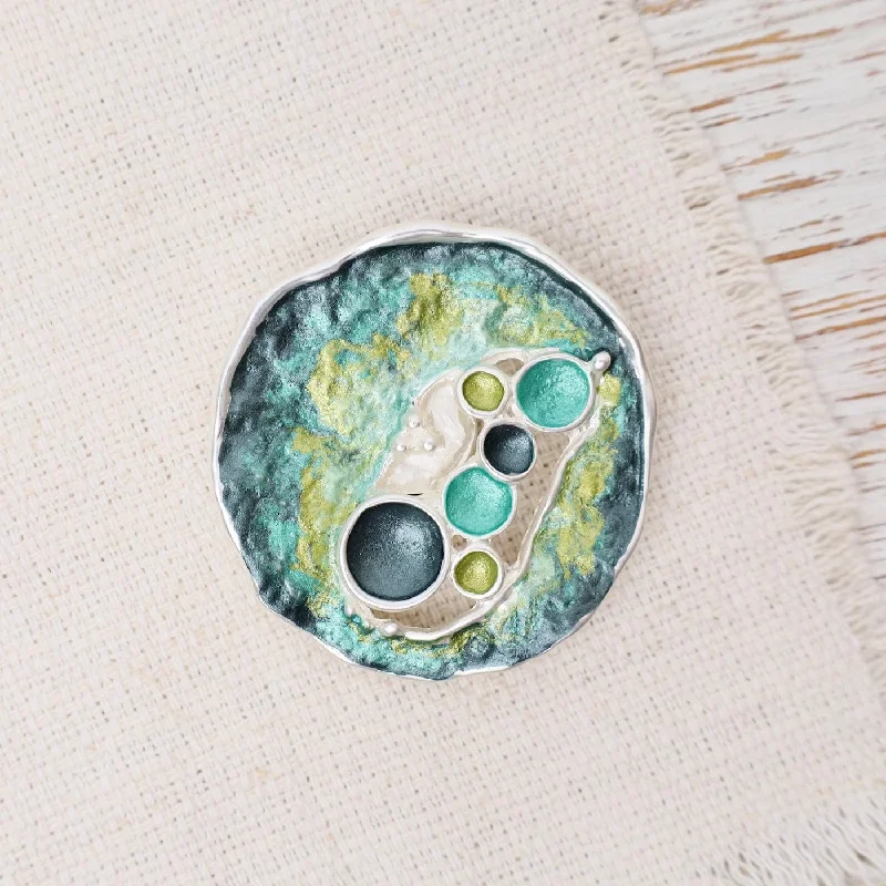 Green Texture Magnetic Brooch