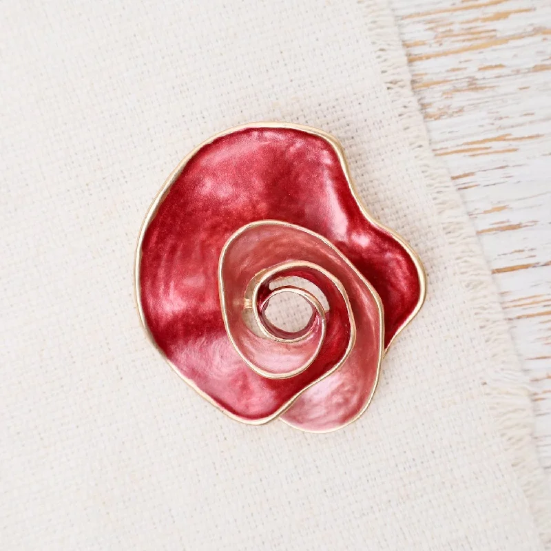 Red Flower Magnetic Brooch