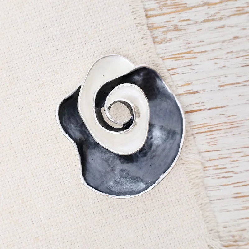 Grey Flower Magnetic Brooch