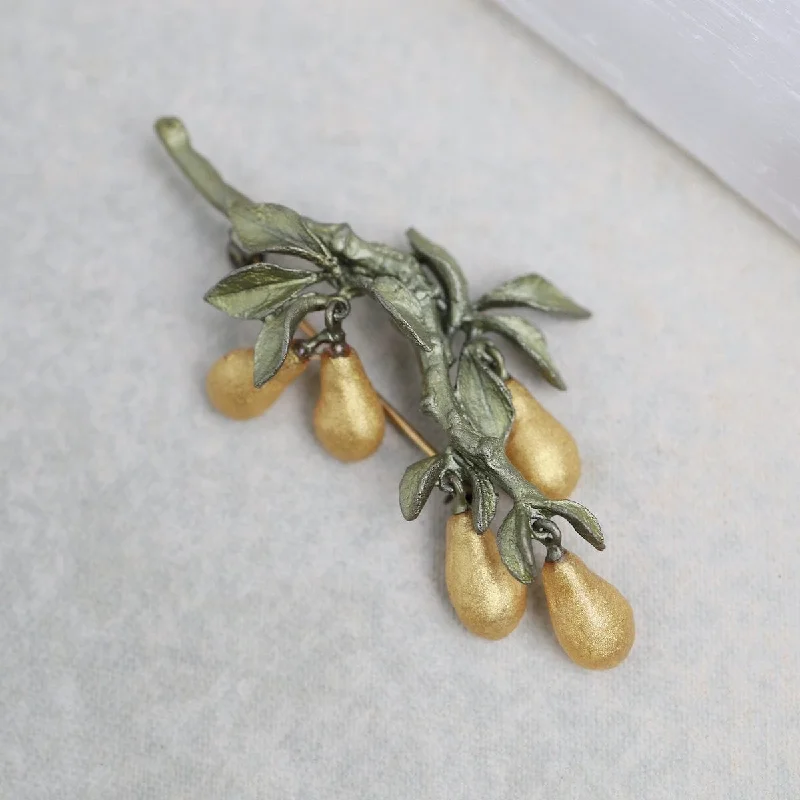 Golden Pear Brooch