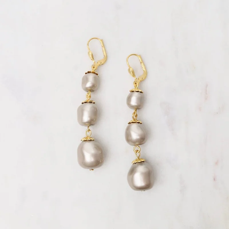 Triple Pearl Earrings