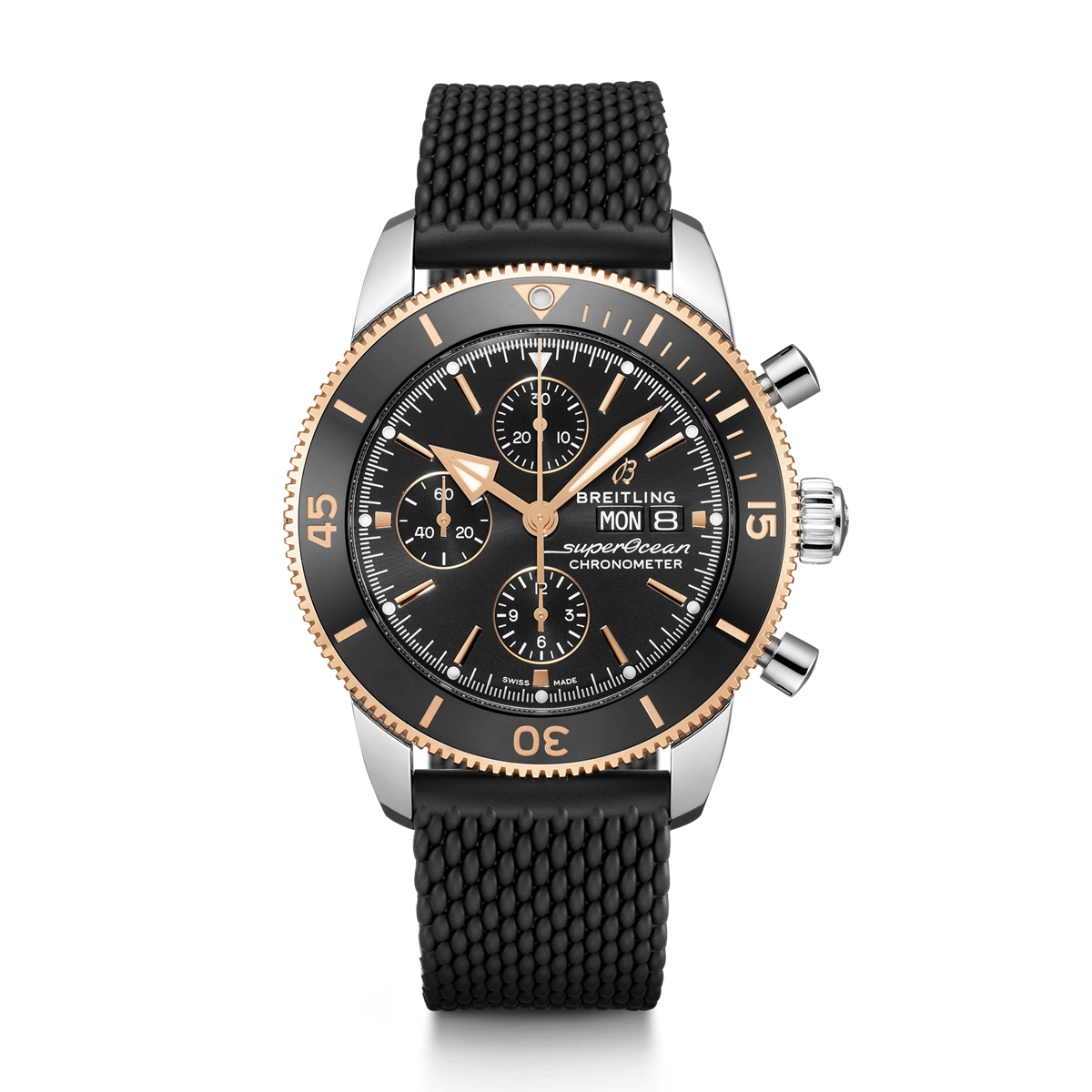 Breitling Superocean Heritage Chronograph 44 Steel & Rose Gold - Volcano Black Rubber