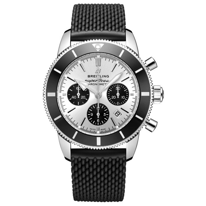 Breitling Superocean Heritage II B01 Chronograph 44 Black Rubber Silver/Black Dial