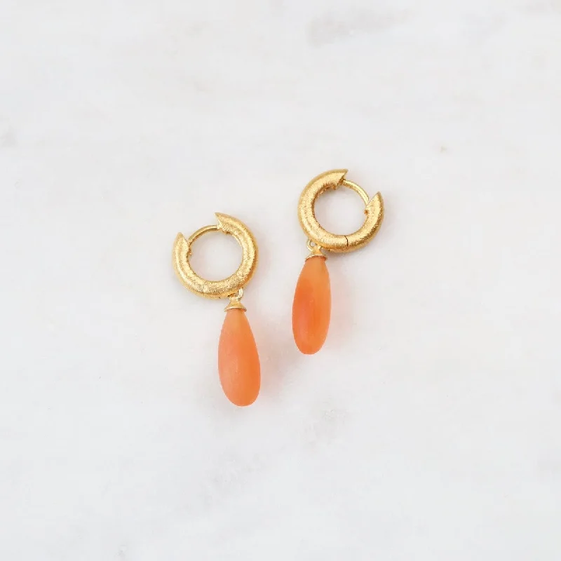 Carnelian Huggie Earrings