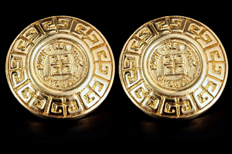 Givenchy Gold Plated Button Earrings