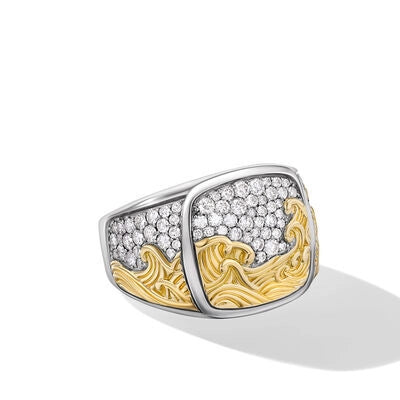 David Yurman 18.8mm Waves Signet Ring