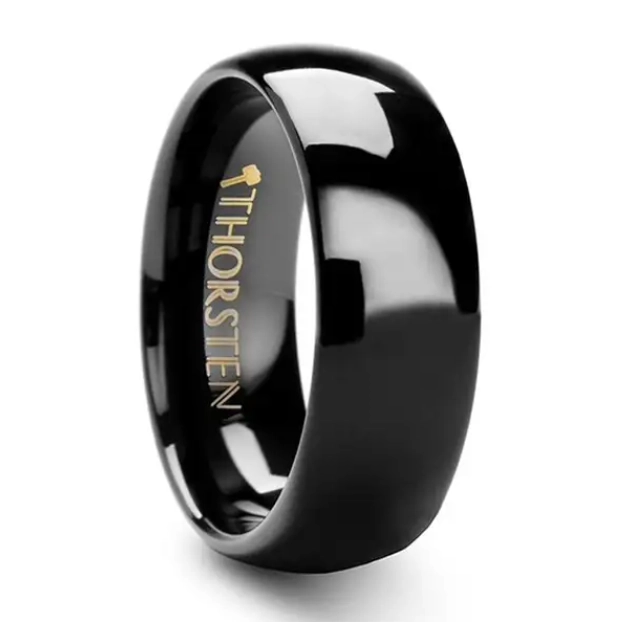 Domed Black Tungsten 8mm Band