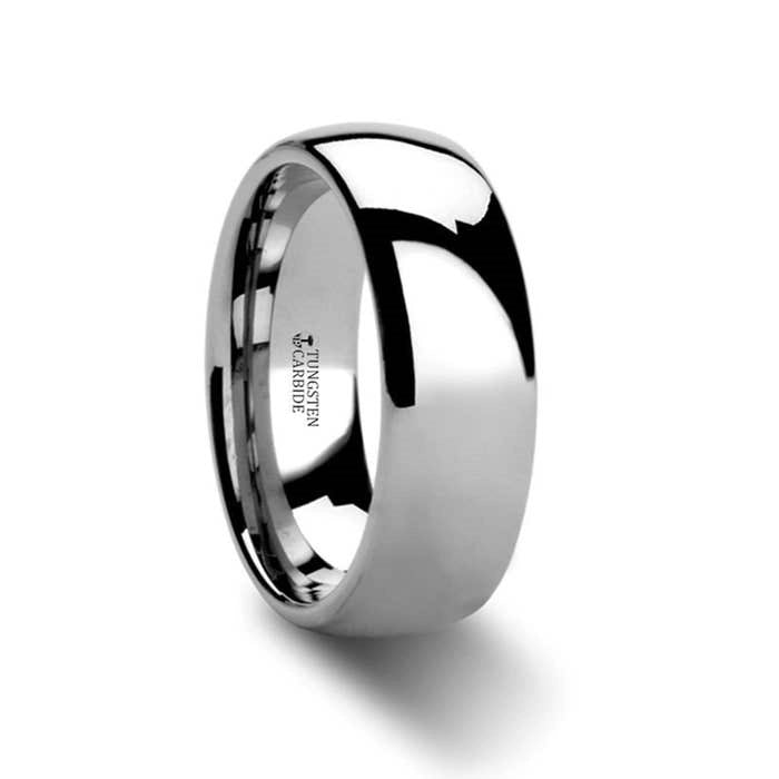 Domed White Tungsten Band