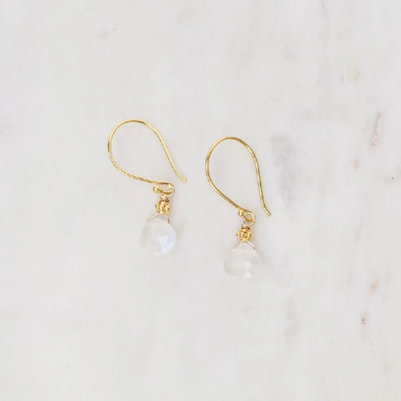 Tiny Moonstone Earrings