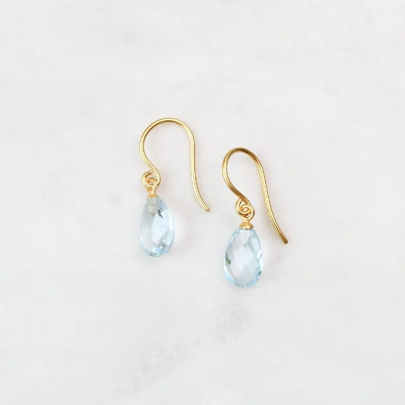 Faceted Blue Topaz Earrings