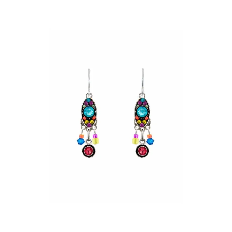 Multicolor Milano Mini Long Oval with Dangles Earrings