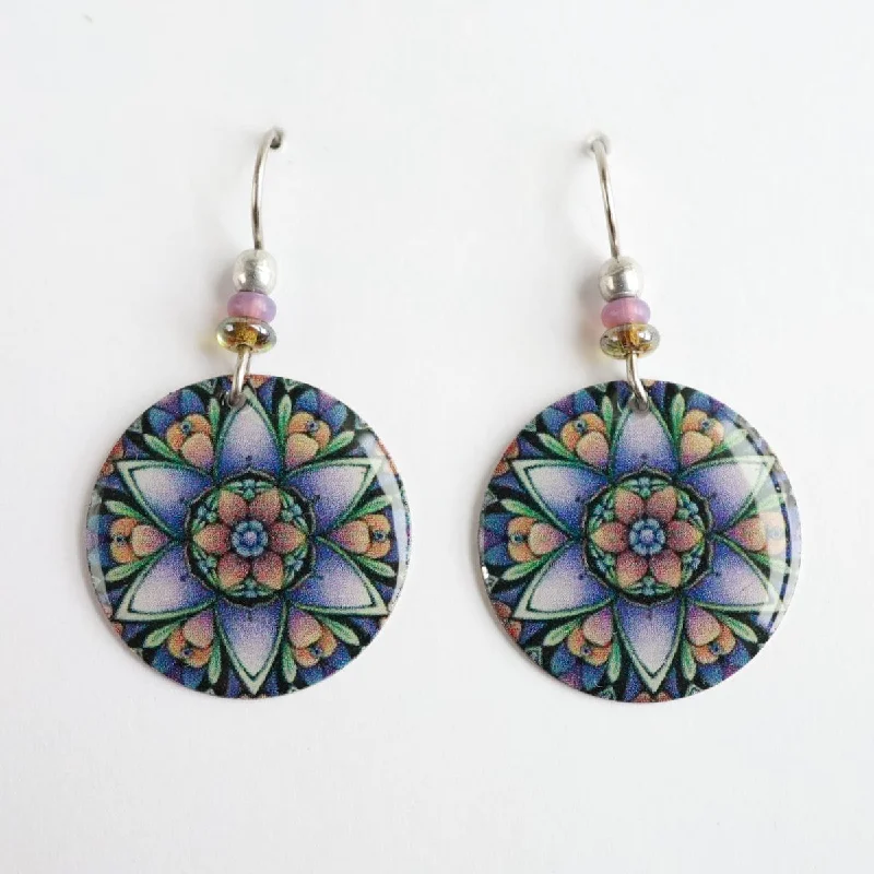 Purple Lotus Mandala Earring