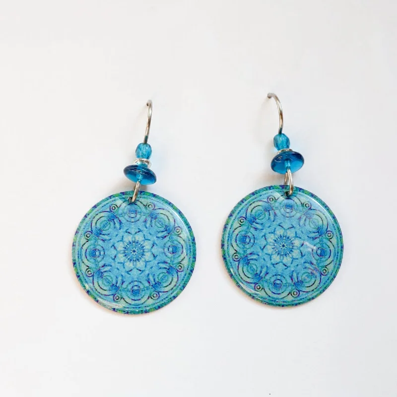 Blue Mandala Earrings