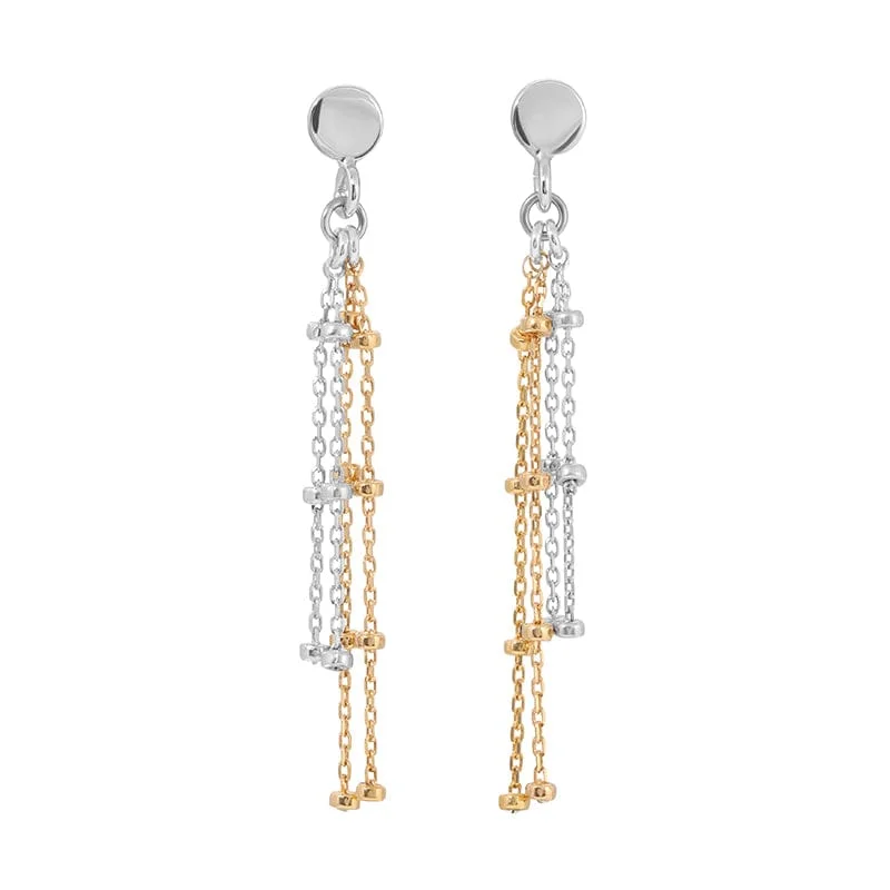 Sterling Silver & Gold Plated Duet Earrings