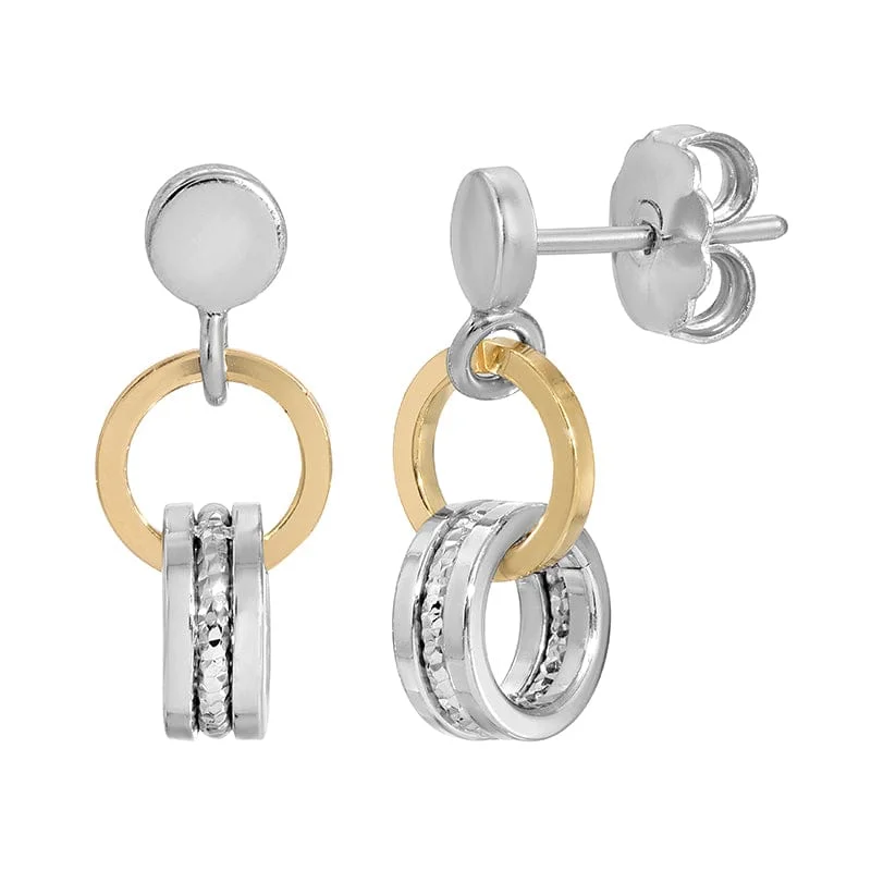 Sterling Silver & Gold Plated Barrel Earrings