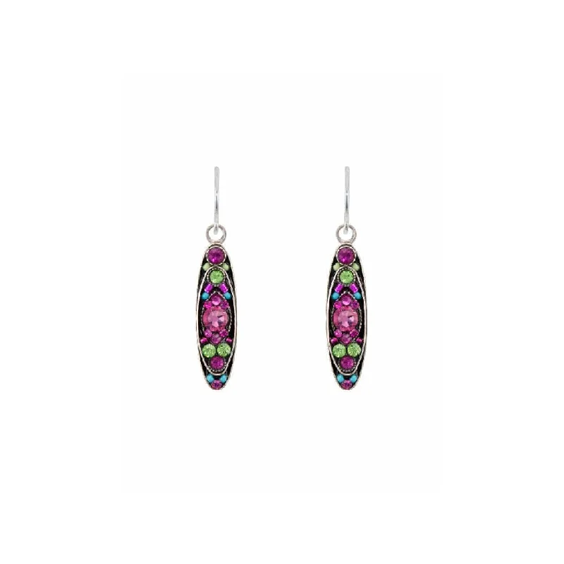 Rose Sparkle Long Oval Earrings