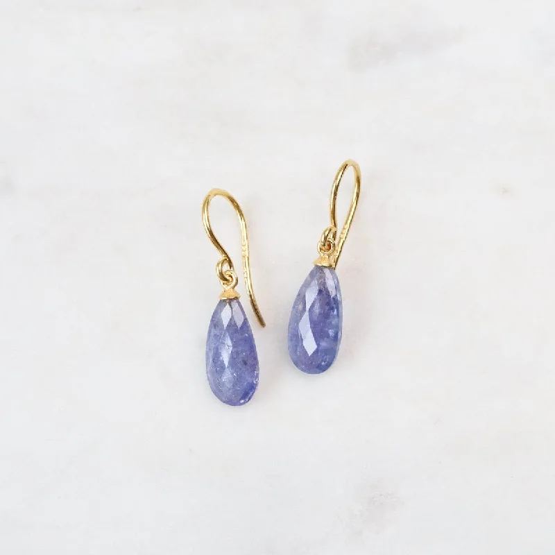 Wire Faceted Tanzanite Earrings