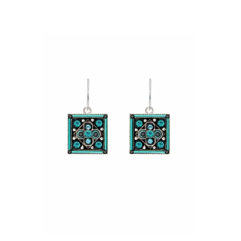 Architectural Turquoise Square Earrings