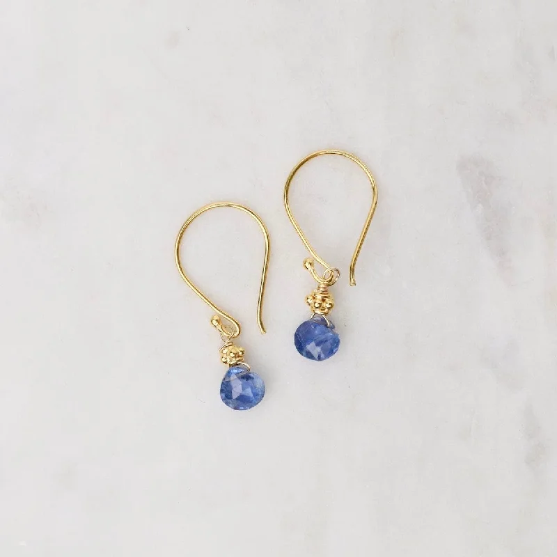 Tiny Bright Blue Kyanite Earrings