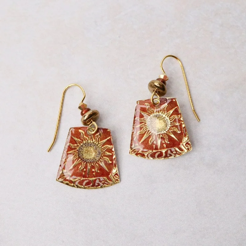 Sun Rays in Burnt Orange Earrings