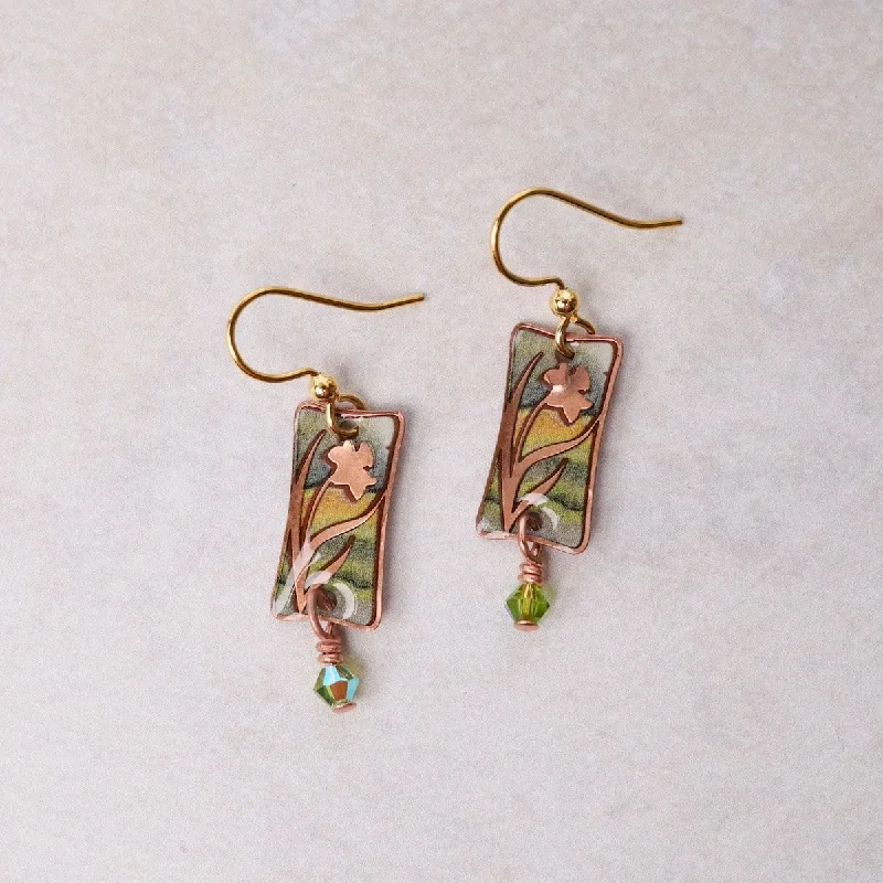 Copper Darling Daffodil  Earrings