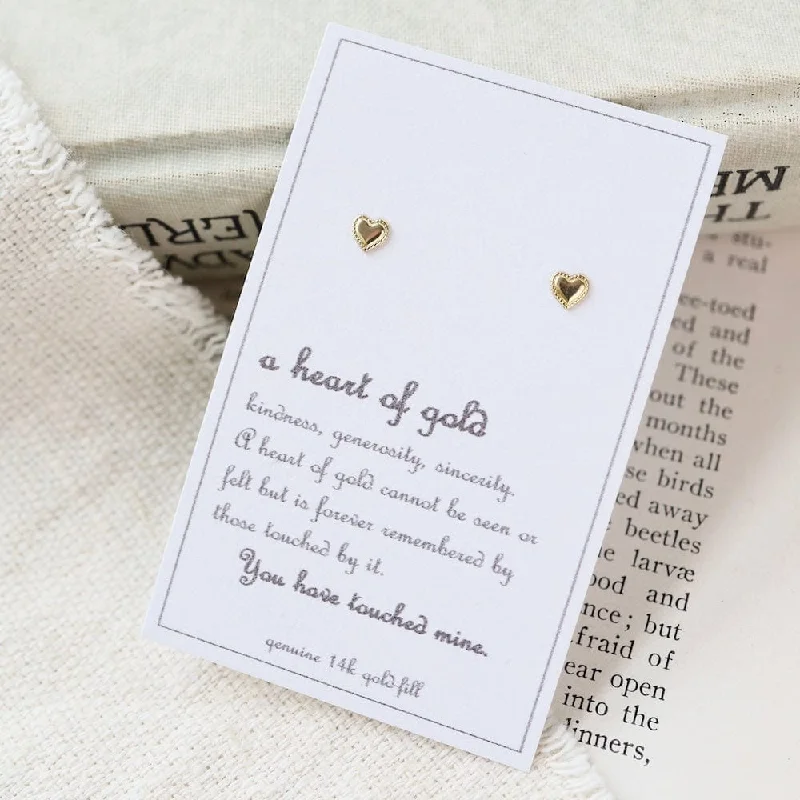 Gold Filled Heart Post Earrings - "A Heart of Gold"