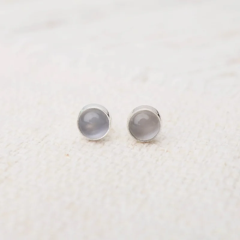 Moonstone Cabochon Post Earrings