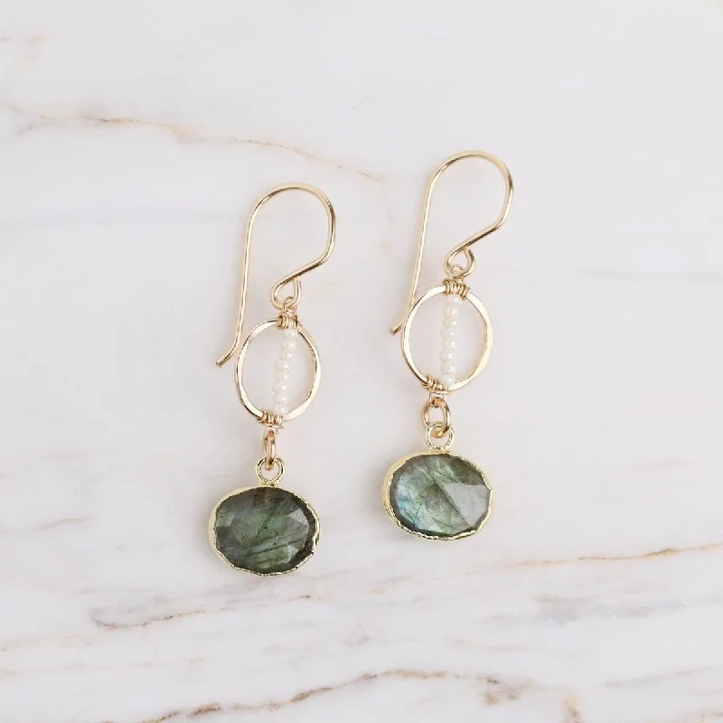 Mystic Tides Pearl and Labradorite Earrings