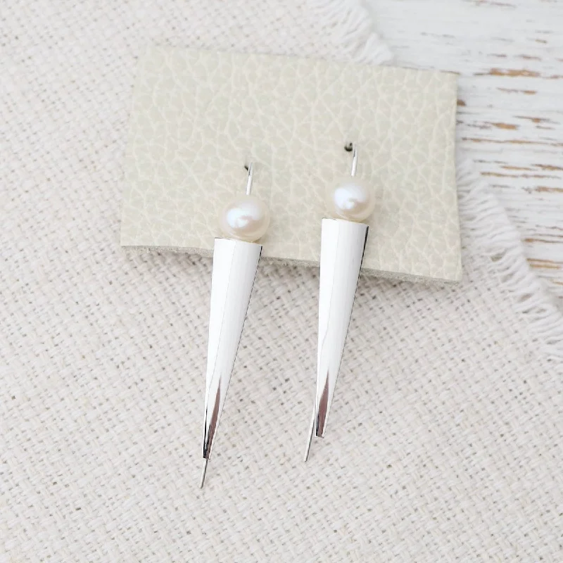 Extra Small Dagger Earrings with Pearls