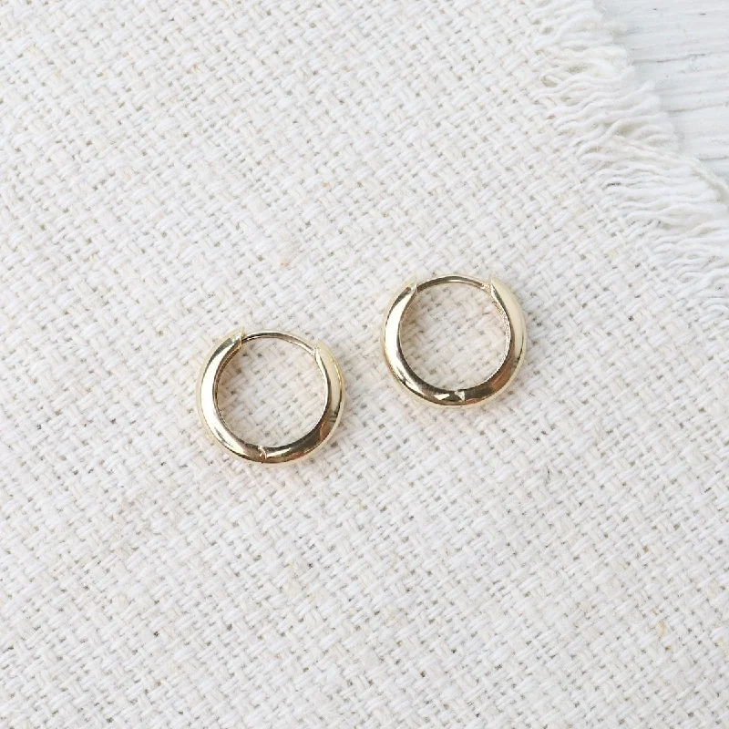 Small 14k Yellow Gold Huggie Earrings