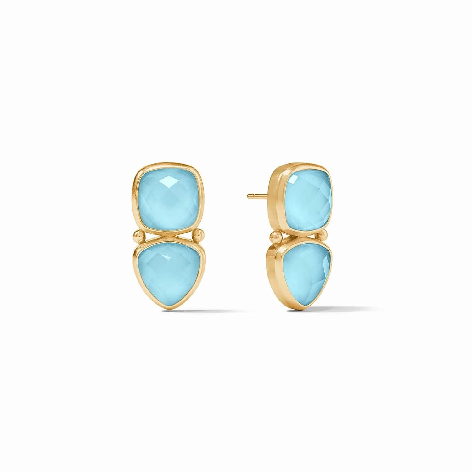 Iridescent Capri Blue Aquitaine Midi Earrings