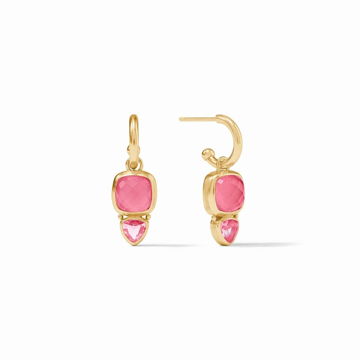 Iridescent Peony Pink Aquitaine Duo Hoop & Charm Earring