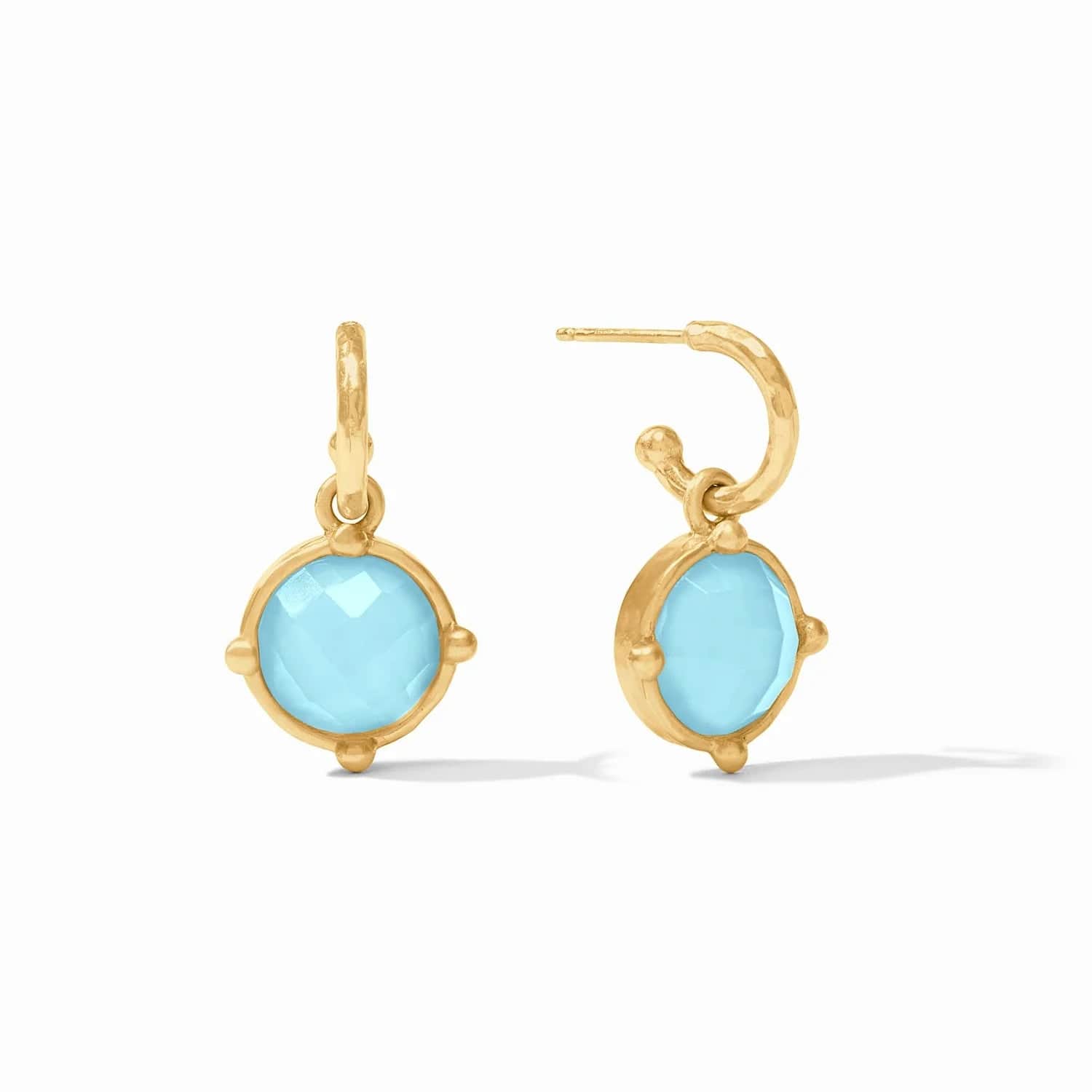 Honeybee Hoop & Charm Earring in Iridescent Capri Blue