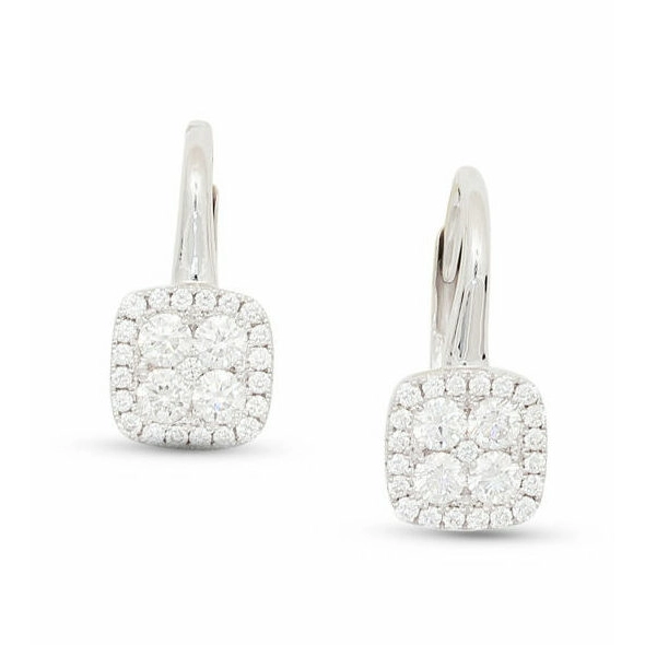 Frederic Sage 14K White Gold Firenze II Cushion Shaped Diamond Earrings