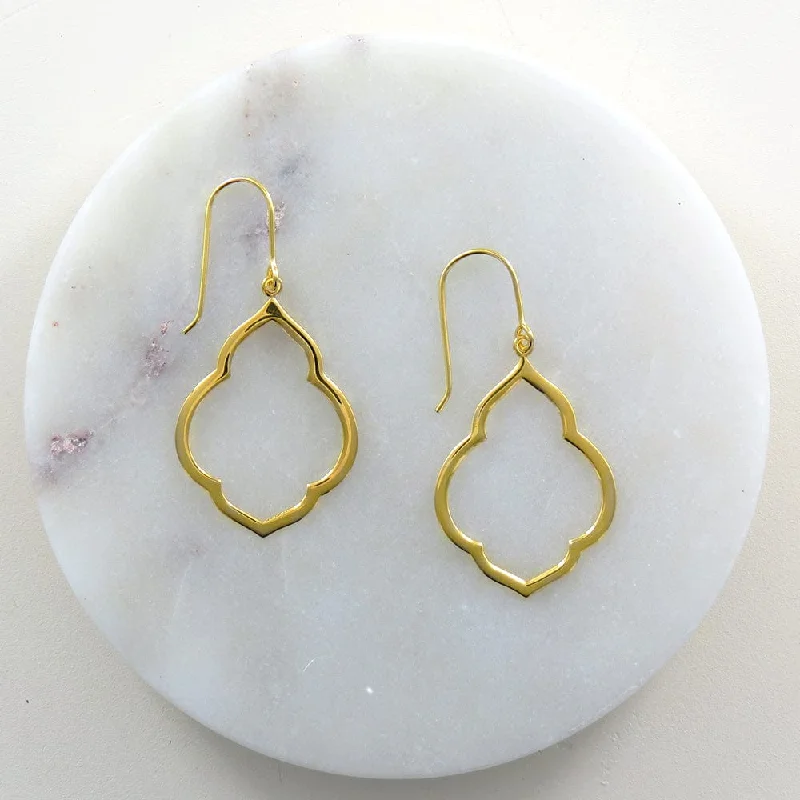 Polished Gold Vermeil Small Persian Window Earrings