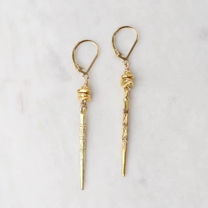 Golden Toothpick Earrings