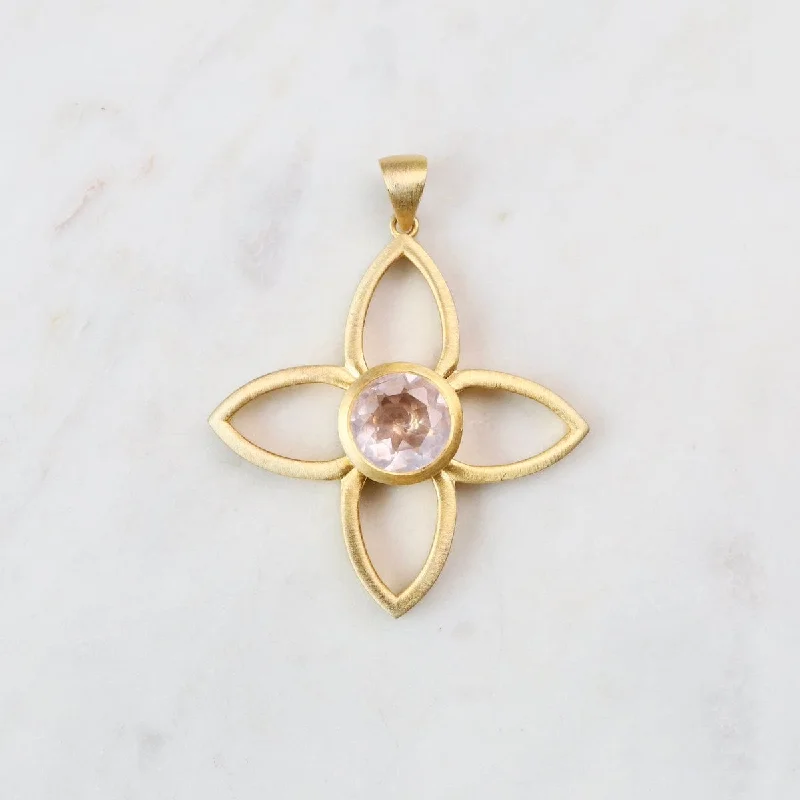 Joy Flower Rose Quartz Pendant