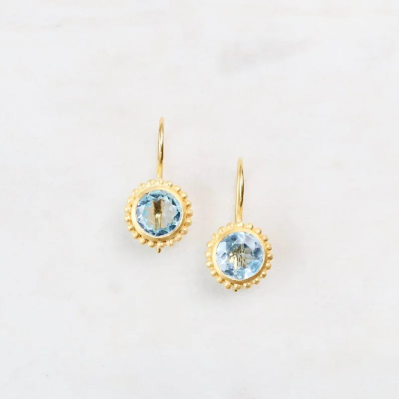 Karma Blue Topaz Wire Earrings