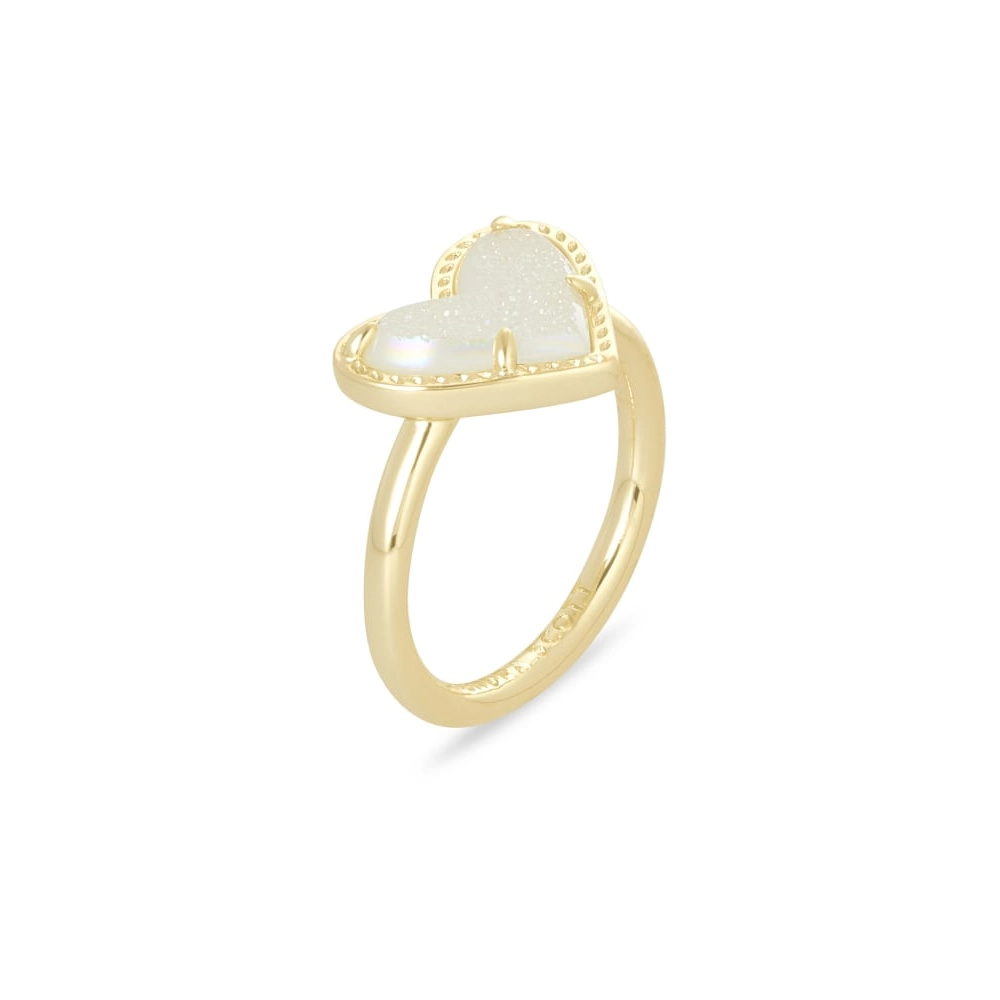 Kendra Scott Ari Heart Band Ring - Iridescent Drusy