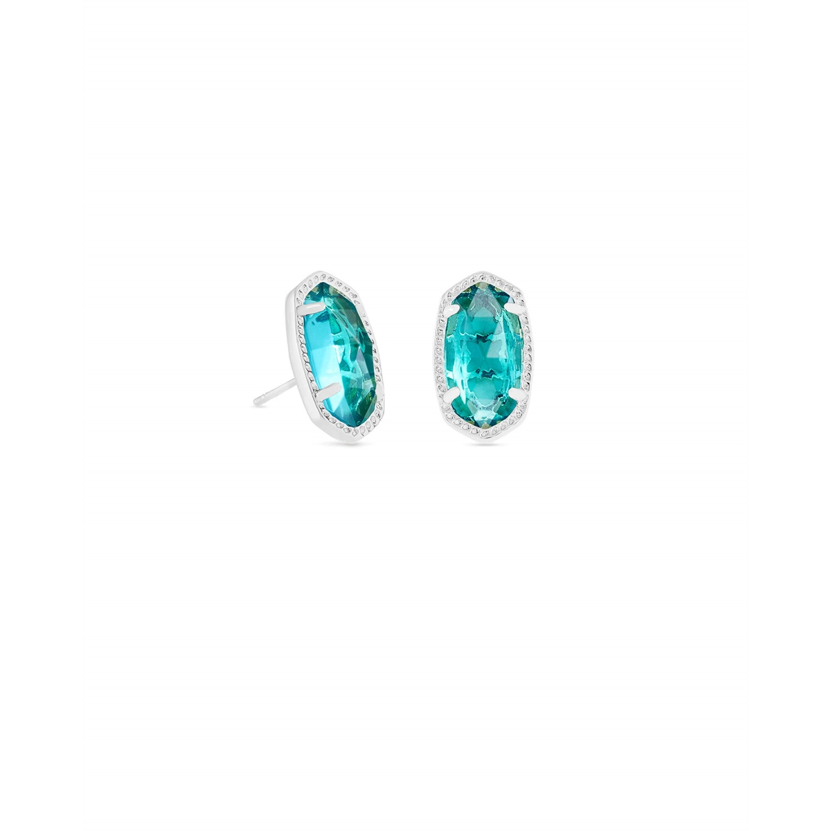 Kendra Scott Ellie Earrings in Silver with London Blue