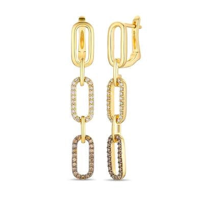 Le Vian 14K Honey Gold Nude and Chocolate Diamond Dangle Earrings