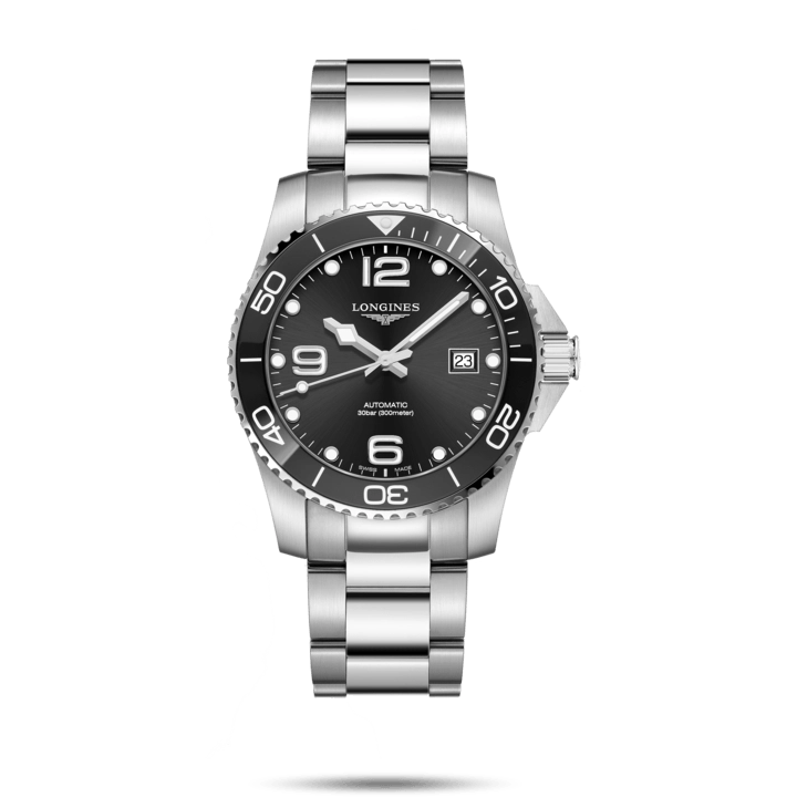 Longines Hydroconquest Watch Stainless Steel Black Dial 41mm Automatic