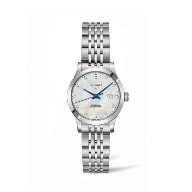 Longines Record Watch MOP Dial Diamonds Chronometer 30mm Automatic