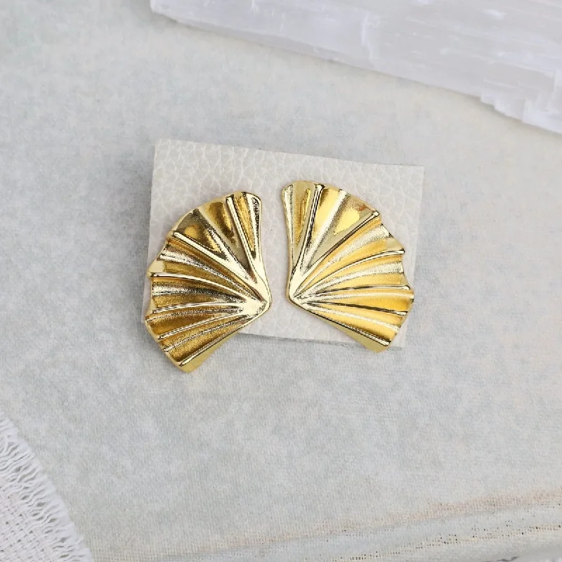 Gold Fan Curls Earrings