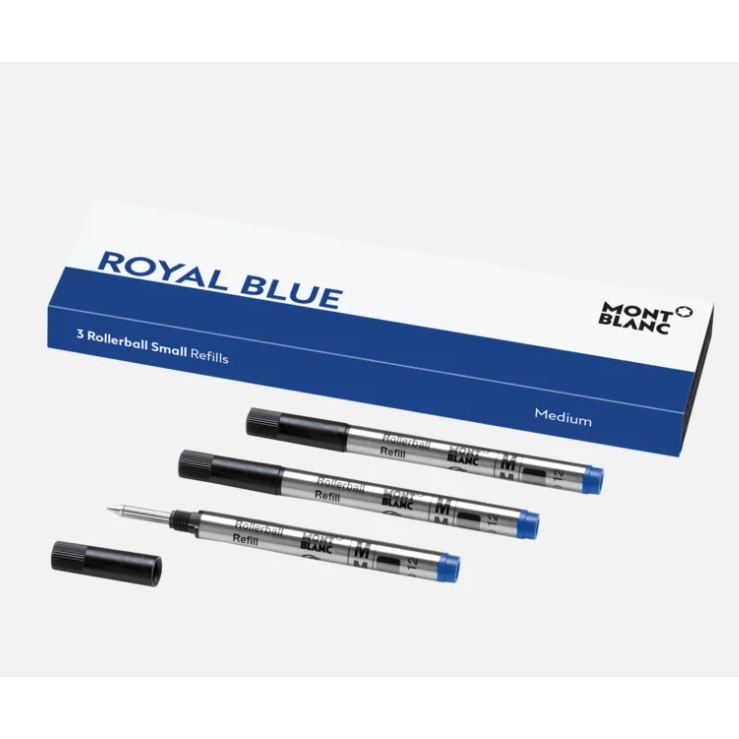 Montblanc Rollerball Small Refills (M), Royal Blue - 3 refills per pack