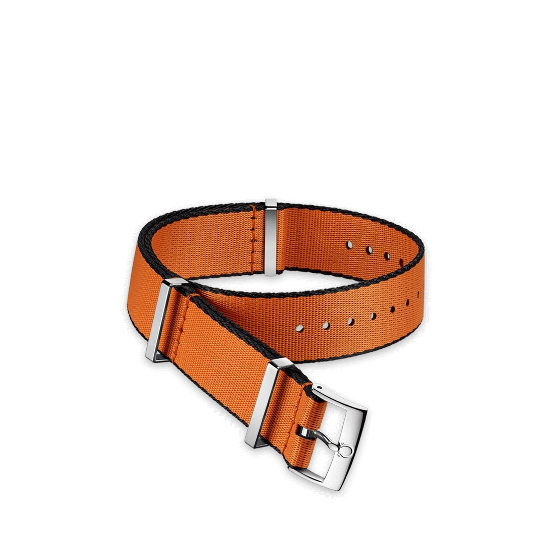 Omega NATO Strap Polyamide Orange Strap with Black Borders 21-22mm