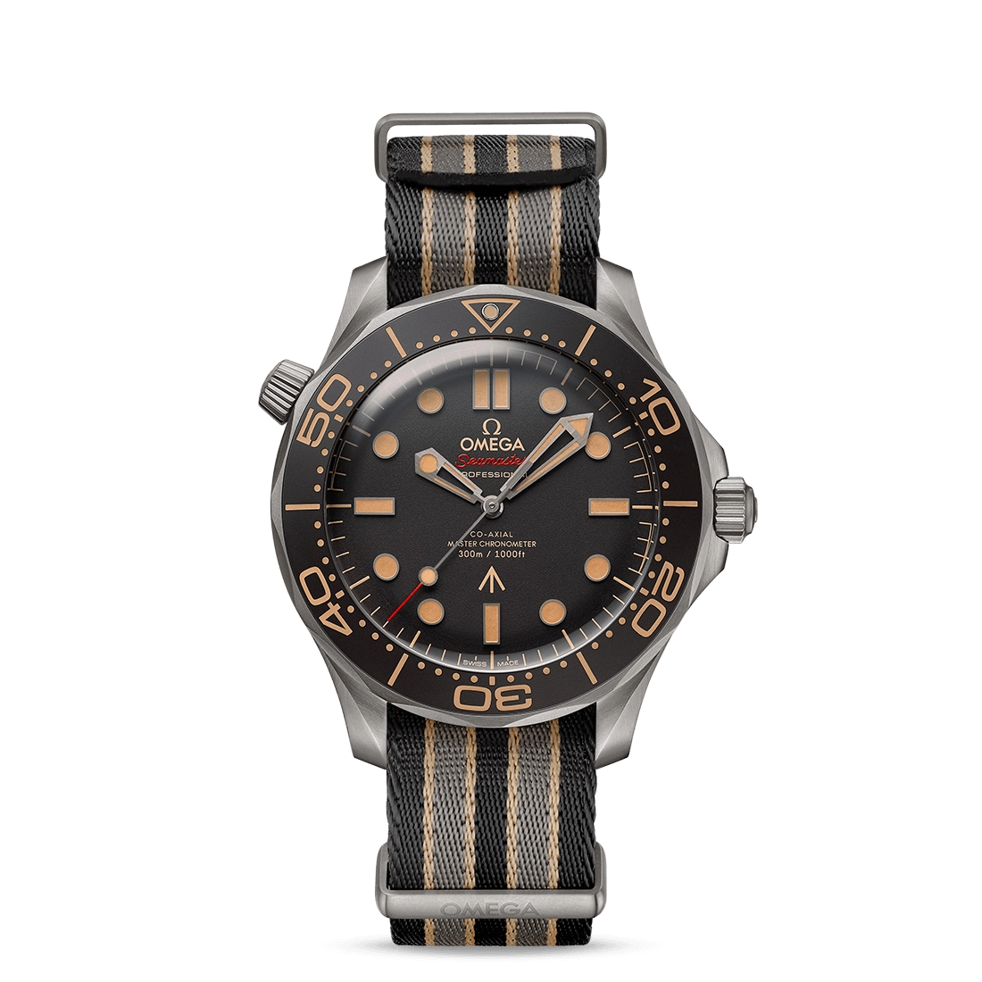 Omega watch. Diver 300M. 007 Edition. Titanium case. Nato strap. 42mm.