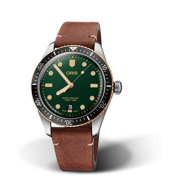 Oris Divers Sixty-Five Steel and Bronze 40mm Automatic Green Dial